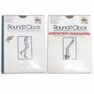 Vintage Round the Clock Control Top Pantyhose Bundle Size D Silky Lycra USA NOS
